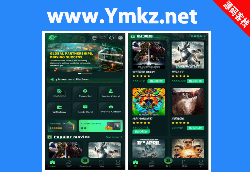 Flickiri Fun海外电影投资理财源码/前端html+后端PHP